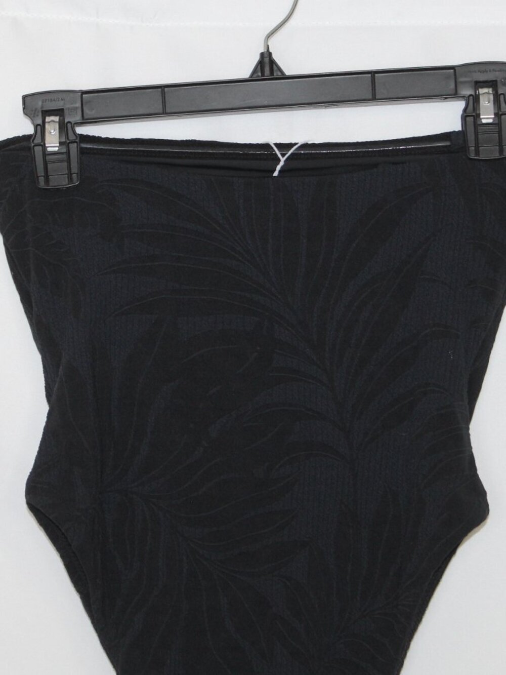 RVCA women's one piece swimsuit size S black texture palm print strapless beach - Picture 11 of 13